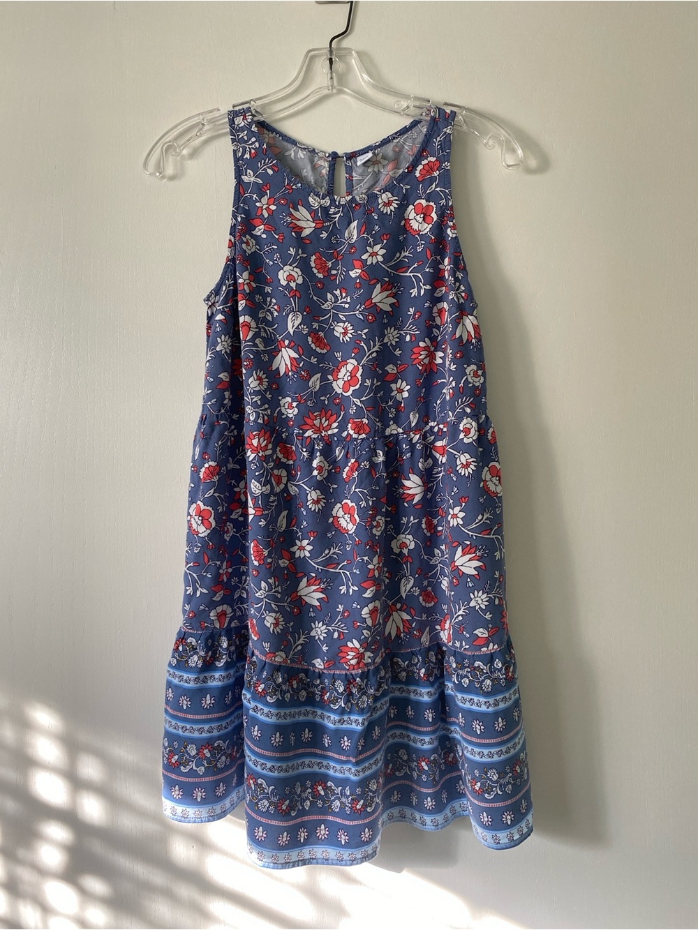 Old Navy Blue Floral Sleeveless Casual Dress